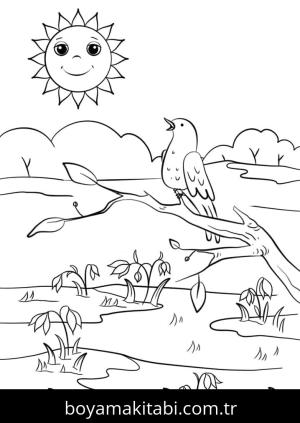 Ilkbahar boyama sayfası – eğitici aktivite, yaratıcılık