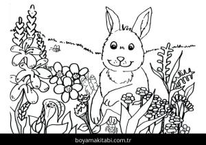 Ilkbahar boyama sayfası – çocuklar için, çizgi film temalı