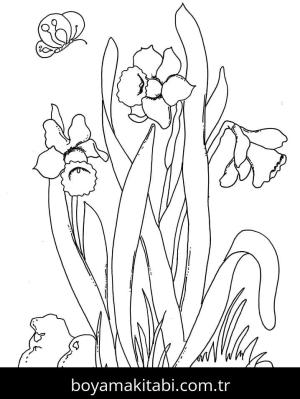 Ilkbahar boyama sayfası – sanatsal çalışma, çocuklar için