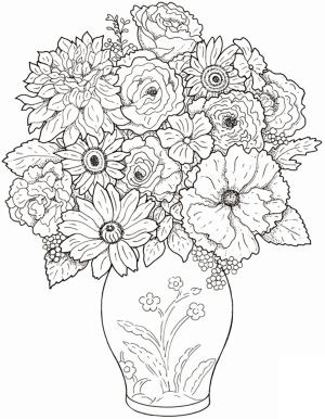 Ilkbahar boyama sayfası,  coloring page, Çiçekler evde her zaman hoş karşılanır., 