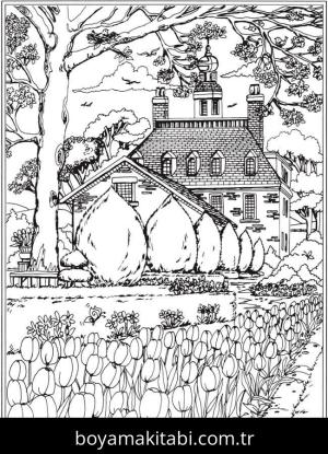 Ilkbahar boyama sayfası – keyifli zaman, renkli çizimler