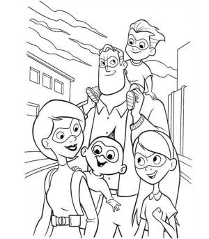 İnanılmaz Aile boyama sayfası,  coloring page, İnanılmaz Mutlu Aile, 