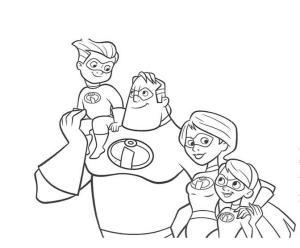 İnanılmaz Aile boyama sayfası,  coloring page, İnanılmaz Aile Resmi, 