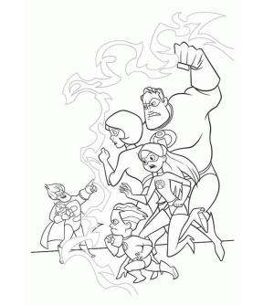 İnanılmaz Aile boyama sayfası,  coloring page, İnanılmaz Aile Dövüş, 