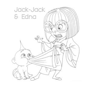 İnanılmaz Aile boyama sayfası,  coloring page, Jack Jack Ve Edna, 