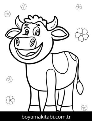 Inek boyama sayfası – el becerilerini geliştirir, boyama çalışması