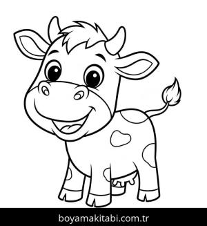 Inek boyama sayfası – yaratıcılık, eğlenceli etkinlik