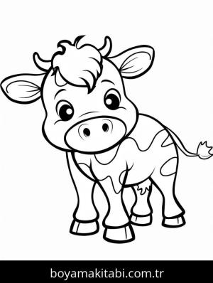 Inek boyama sayfası – boyama çalışması, yaratıcılığı geliştirir