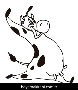 Inek boyama sayfası – çocuklar için, çizgi film temalı