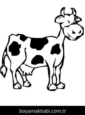 Inek boyama sayfası – PDF indir, sevimli karakter