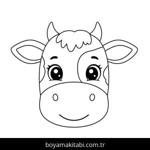 Inek boyama sayfası – sevimli karakter, sanatsal çalışma