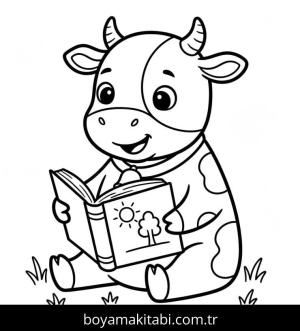 Inek boyama sayfası – evde etkinlik, ücretsiz yazdır