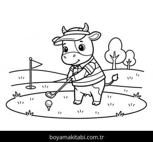 Inek boyama sayfası – evde etkinlik, ücretsiz yazdır