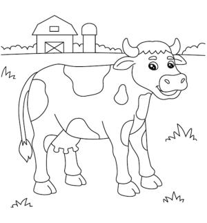 Inek boyama sayfası,  coloring page, Çiftlikteki İnek, 