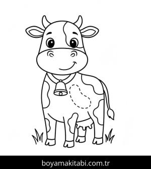 Inek boyama sayfası – eğitici aktivite, yaratıcılık