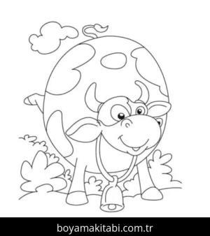Inek boyama sayfası – eğitici aktivite, yaratıcılık