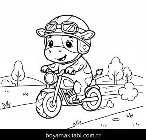 Inek boyama sayfası – çizgi film temalı, basit çizim