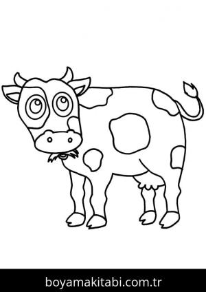 Inek boyama sayfası – PDF indir, sevimli karakter