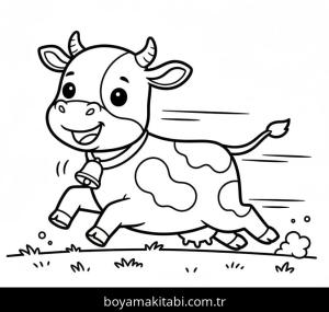 Inek boyama sayfası – sevimli karakter, sanatsal çalışma