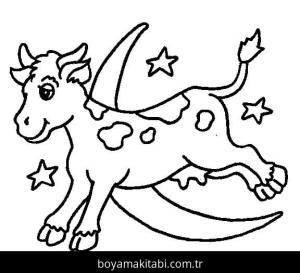 Inek boyama sayfası – çocuk aktivitesi, PDF indir