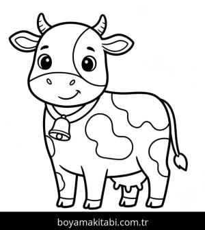 Inek boyama sayfası – okul öncesi, evde etkinlik