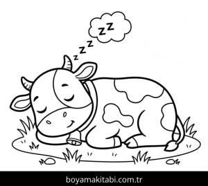 Inek boyama sayfası – okul öncesi, evde etkinlik