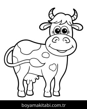 Inek boyama sayfası – boyama çalışması, yaratıcılığı geliştirir