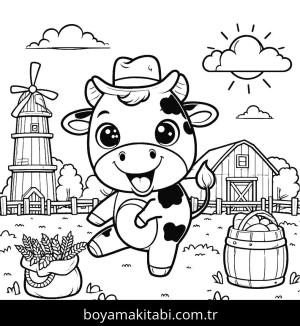 Inek boyama sayfası,  coloring page, , 3)