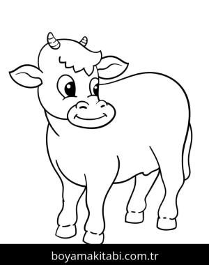 Inek boyama sayfası – eğitici aktivite, yaratıcılık