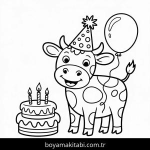 İnekler boyama sayfası – sevimli karakter, sanatsal çalışma