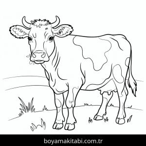 İnekler boyama sayfası – sanatsal çalışma, çocuklar için