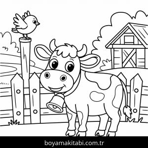 İnekler boyama sayfası – basit çizim, kolay boyama
