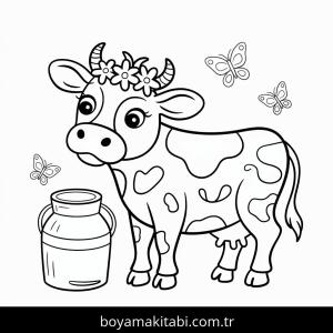 İnekler boyama sayfası – keyifli zaman, renkli çizimler