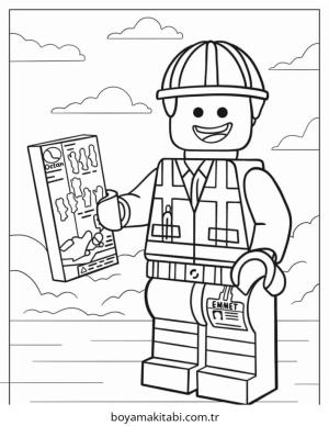 İnşaat İşçisi boyama sayfası – evde etkinlik, ücretsiz yazdır