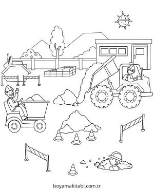 İnşaat İşçisi boyama sayfası – yaratıcılığı geliştirir, keyifli zaman