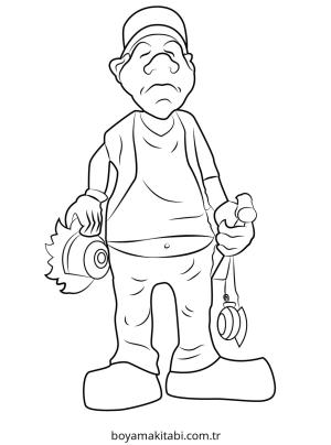 İnşaat İşçisi boyama sayfası – çocuk aktivitesi, PDF indir