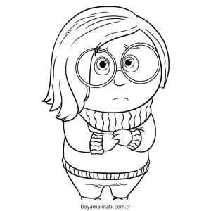 Inside Out boyama sayfası – sevimli karakter, sanatsal çalışma