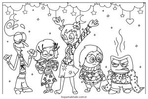 Inside Out boyama sayfası – el becerilerini geliştirir, boyama çalışması