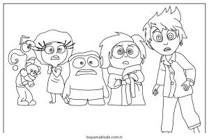 Inside Out boyama sayfası – eğlenceli etkinlik, el becerilerini geliştirir