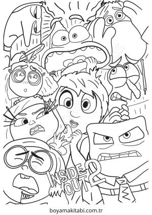 Inside Out boyama sayfası – el becerilerini geliştirir, boyama çalışması