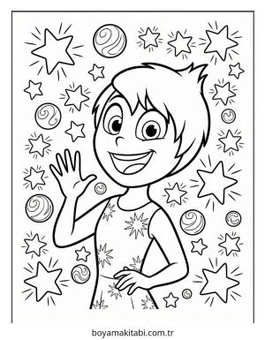 Inside Out boyama sayfası – eğlenceli etkinlik, el becerilerini geliştirir