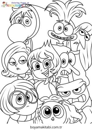 Inside Out boyama sayfası – PDF indir, sevimli karakter