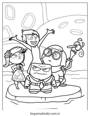 Inside Out boyama sayfası – keyifli zaman, renkli çizimler