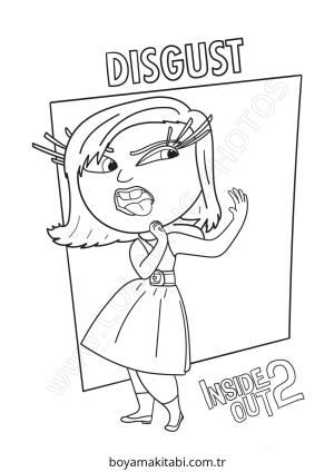 Inside Out boyama sayfası – sevimli karakter, sanatsal çalışma