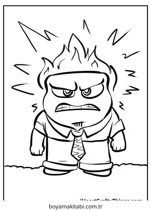 Inside Out boyama sayfası – çizgi film temalı, basit çizim