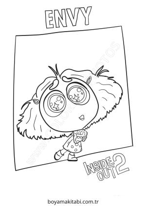 Inside Out boyama sayfası – basit çizim, kolay boyama