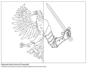 Ireland boyama sayfası,  coloring page, Connacht Bayrağı, 