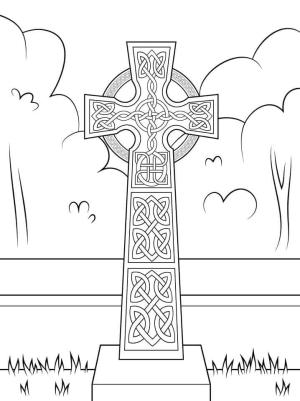 Ireland boyama sayfası,  coloring page, Süslü Kelt Haçı, 