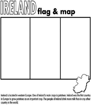 Ireland boyama sayfası,  coloring page, İrlanda Bayrağı ve Haritası, 