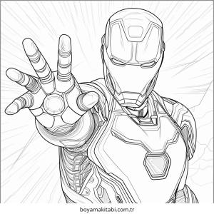 Iron Man boyama sayfası – basit çizim, kolay boyama